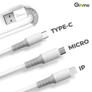 Gizmo  สายชาร์จหักงอได้ กระแสไฟ 5A  สายชาร์จพอร์ต fori-Phone,Type-c,Micro  สายชาร์จเร็ว   รุ่น GU-041,42,43