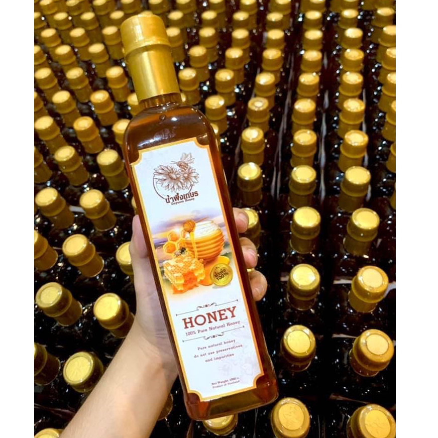 น้ำผึ้งเกษร น้ำผึ้งดอกไม้ป่า (HONEY GAYSORN)  น้ำผึ้งจากดอกไม้นานาชนิด 1ขวด บรรจุ1000ml