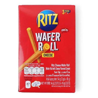 Ritz wafer roll 1กล่องมี3ซอง 1ซอง=3โรล ริทซ์ เวเฟอร์โรลไส้ชีสส