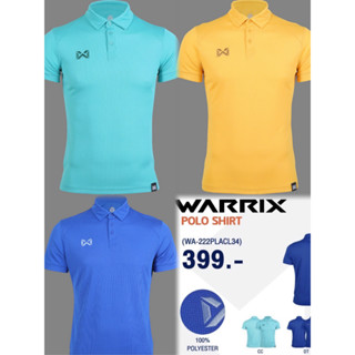 Warrix เสื้อโปโลวอริกซ์ สีล้วนรุ่นใหม่ล่าสุด เสื้อวาริกซ์ WA-222PLACL34 สีเขียวเทอคอยซ์ ทอง นำ้เงินเข้มของแท้100%