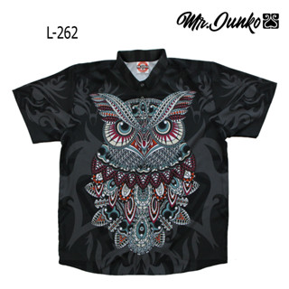 ⚡ ส่งฟรี⚡ เสื้อเชิ้ต งานต่อลาย Mr-Junko ผ้าซาติน นิ่มใส่สบายไม่ร้อน L-262