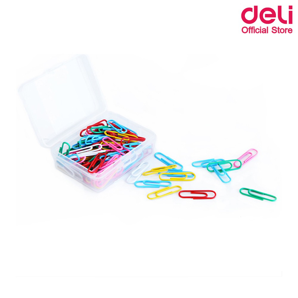DELI 0024/0025 PAPER CLIP คลิปหนีบกระดาษ 100 ชิ้น/แพ็ค ลวดเสียบกระดาษ คลิปหนีบกระดาษ