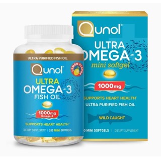 Qunol Omega 3 Fish Oil Mini Softgels, 1000mg Ultra Pure Fish Oil, Heart Health Support,