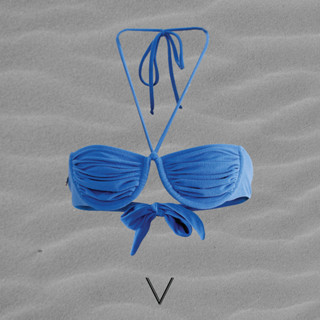 RESORT COLLECTION 2023 BLUE BIKINI  บราใส่ว่ายน้ำสีฟ้า ผูกหลัง  มีฟองน้ำในตัว สายที่คอสามารถถอดได้