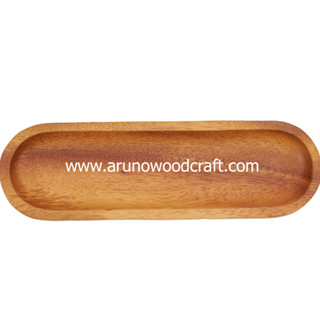 จานวงรีไม้จามจุรี W 3" x L 10" l Acacia Wood Oval Tray W 3" x L 10"