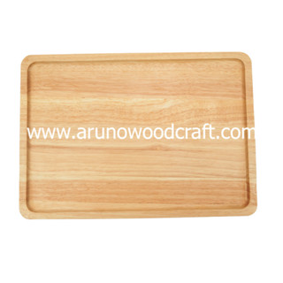 จานเหลี่ยมยางพาราผืนผ้า l Rubber Wood Square Plate