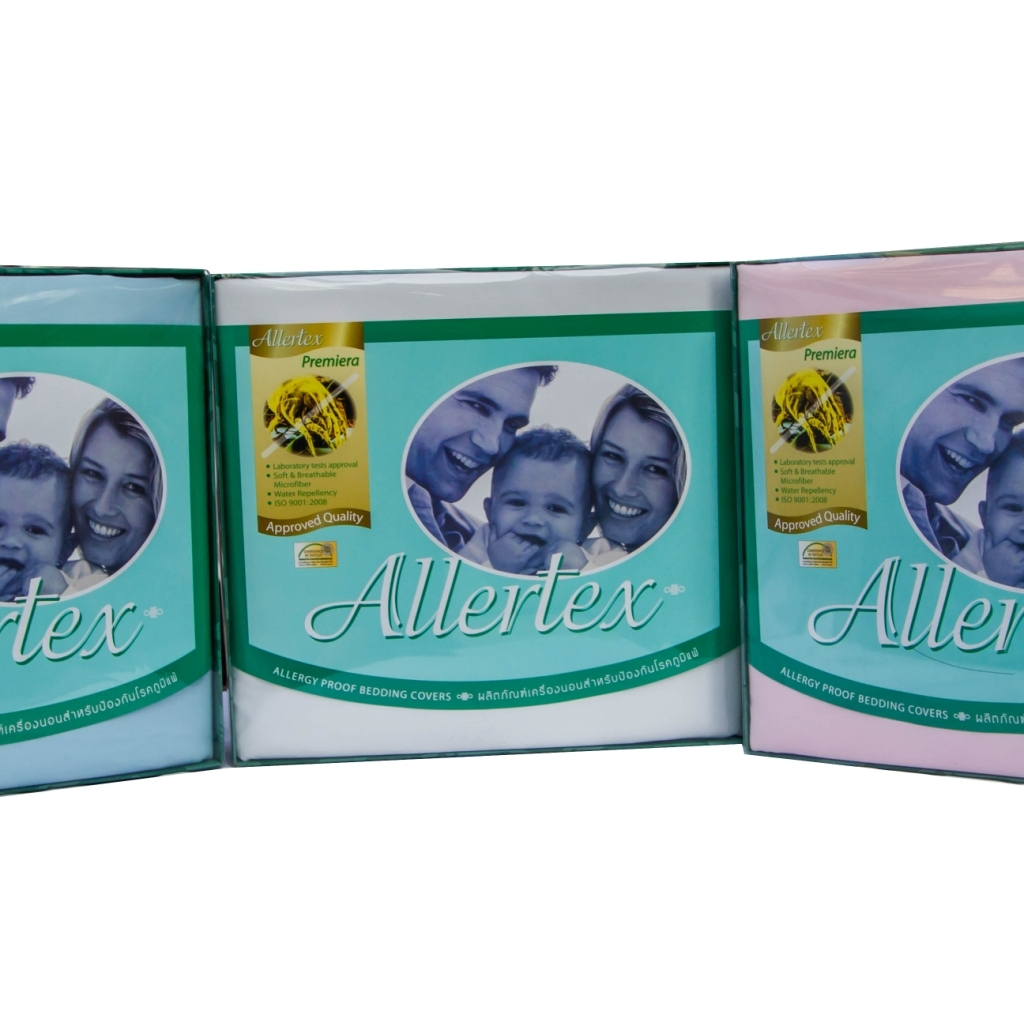 ผ้าปูที่นอน ผ้าปูเตียง กันไรฝุ่น กันน้ำ Allertex ผ้าปูเตียงเดี่ยวกันไรฝุ่น  ขนาด 5 ฟุต มี 3 สี ( ขาว,ฟ้า,ชมพู )