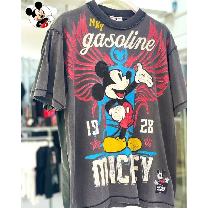เสื้อDisney ลาย Mickey mouse วินเทจ สีเทาเฟด ลิขสิทธิ์แท้ ( MPX-001)