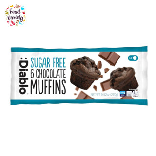 Diablo Sugar free Chocolate Muffins (6 Muffins) 270g เดียโบล มัฟฟิน ช็อกโกแลต ปราศจากน้ำตาล (6 มัฟฟิน) 270 กรัม