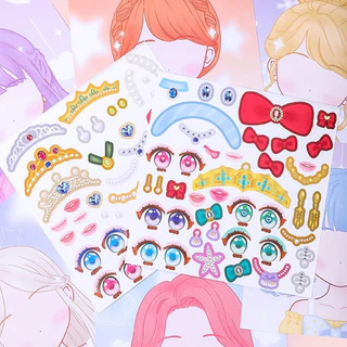 สมุดภาพสติ๊กเกอร์แต่งหน้าเจ้าหญิง 1 เล่ม มีเจ้าหญิง 12 หน้า+สติ๊กเกอร์ 2-4 หน้า ภาพสีทุกหน้า เสริมสร้างจินตนาการ