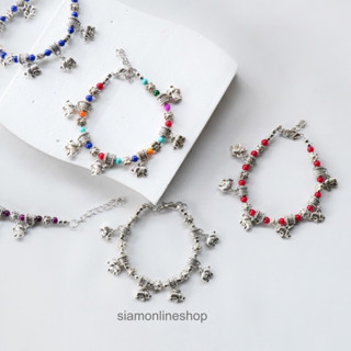 กำไลข้อมือเงินตกแต่งจี้รูปช้างมงคล รุ่น siam-silbra0001