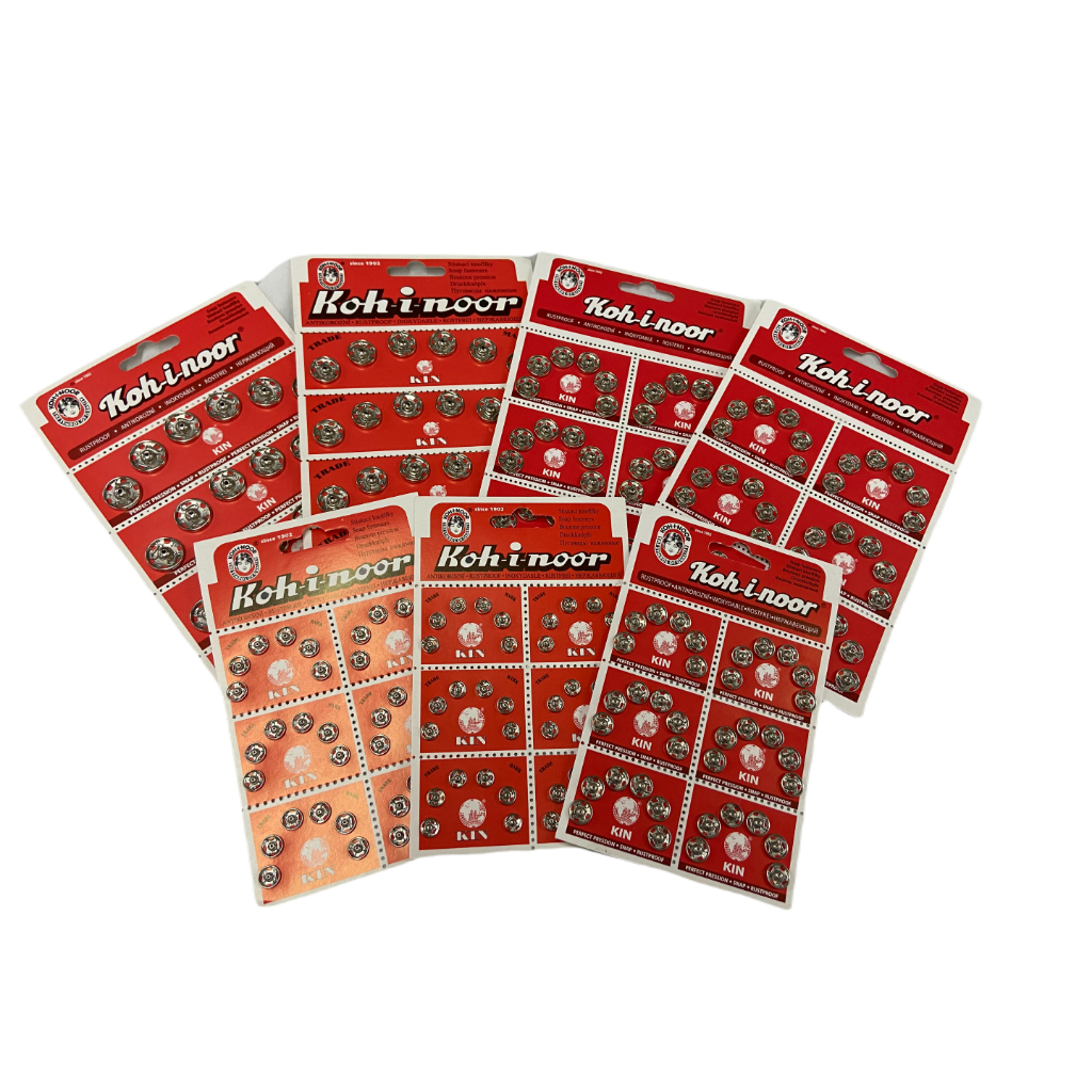 กระดุมแป๊ะ Koh-i-noor สีเงิน