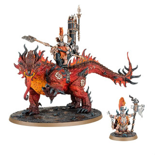 Warhammer AOS : Fyreslayers : Auric Runefather on Magmadroth