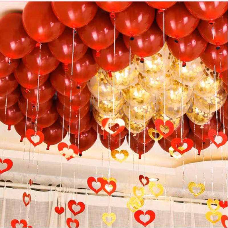 ลูกโป่งสีแดงเข้ม ลูกโป่งงานแต่ง ลูกโป่งยาง ลูกโป่ง 2 ชั้น ขนาด12นิ้ว - รูปที่ 7