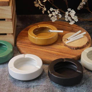 Ashtray ที่เขี่ยบุหรี่เซรามิคทรงกลมสำหรับทิ้งบุหรี่