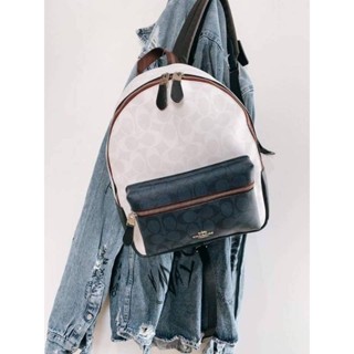 🛺 เป้ไซส์ (m)NEW COACH CHARLIE BACKPACK WITH JUMBO FLORAL PRINT (COACH F45313)ขนาด 12"
