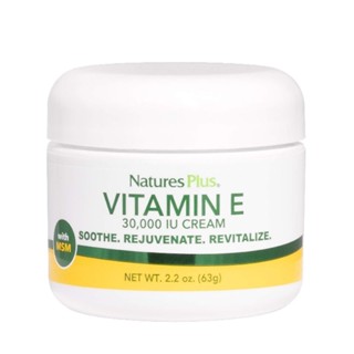 NaturesPlus Vitamin E Cream 30000iu 2.2 oz Tocopherol acetate With MSM Aloe Vera Vitamins A &amp; D Vegan ครีม วิตามินอี