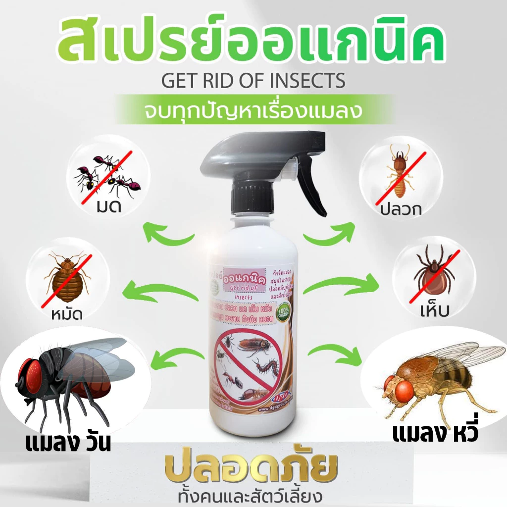 ไล่แมลงวัน​ แมลงหวี่ หนอน มด (ML-500) แมลงสาบ​ แมงมุม​ฯลฯ​ ในถังขยะ ในห้องครัวตัดวงจรแมลง ขนาด500มิล