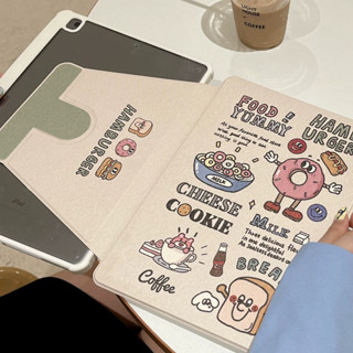 ⚡พร้อมส่ง⚡เคสไอแพด Gen9 Air5 Gen10 หมุนได้ 360° โดนัท อะคริลิค ตัว ช่องใส่ปากกาขวา เคส ipad Pro 11 air4 เรียบง่าย