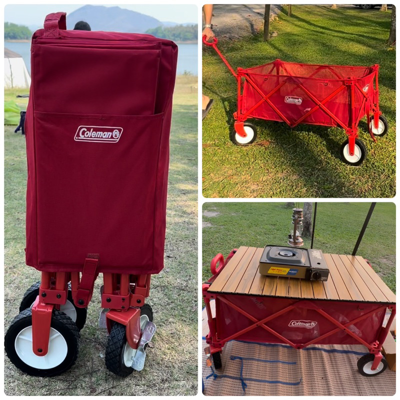 รถเข็น coleman แบบตาข่ายสีแดง สภาพดีมาก