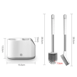 Naju แปรงขัดห้องน้ำ 2in1 พร้อมถังเก็บ แปรงขัดพื้น ไม้ถูห้องน้ำ ที่ขัดส้วม ทำความสะอาดง่าย