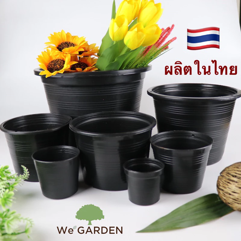 New✨🪴กระถางต้นไม้พลาสติกดำ 2.5” 3” 4” 5” 6” 8” 10”