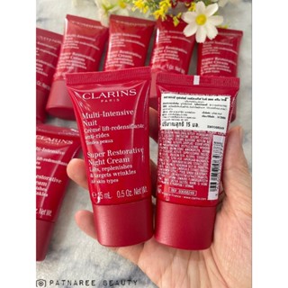 Clarins คาแรงส์สีแดง ป้ายไทย SuperRestorative Night Cream 15ml