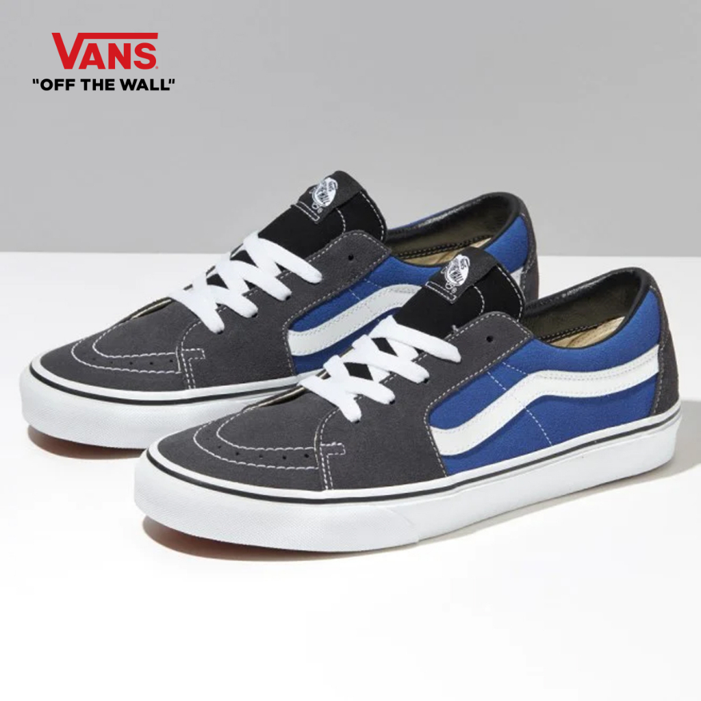 VANS SK8-LOW - CHARCOAL/BLUE **รองเท้าเป็นไซส์ US MEN สามารถดูตารางเทียบไซส์จากข้อมูลสินค้าเพิ่มเติม**