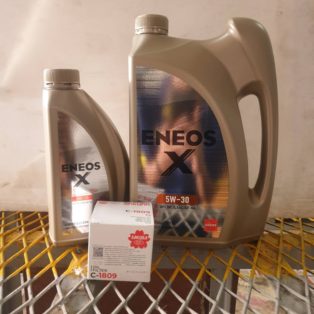 ENEOS-x 5w30 น้ำมันเครื่องเบนซิน 5W-30 เอเนออส เอ๊กซ์ SP ขนาด 4+1ลิตร เลือกกรองเครื่อง