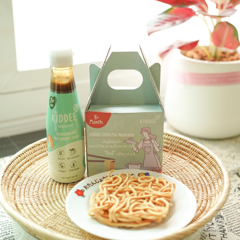 ซอสปรุงรส ซอสอเนกประสงค์+เส้นอูด้ง อบแห้ง [เซ็ตคู่] ตรา คิดดี kiddee สำหรับเด็ก มีสารอาหาร ทำจากธรรม