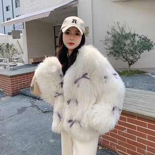 พร้อมส่งในไทย Bow fur jacket 🎀💜 เสื้อขนเฟอร์ติดโบว์ ขนนุ่ม งานพรีเมี่ยม