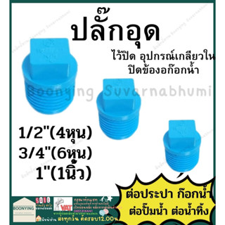 ปลั๊กอุด ฝาปิดก๊อก  PVC พีวีซี   4หุน 6หุน 1นิ้ว  ตราช้าง SCG : ต่อตรง  ฝาครอบเกลียวใน ฝาครอบเกลียวนอก