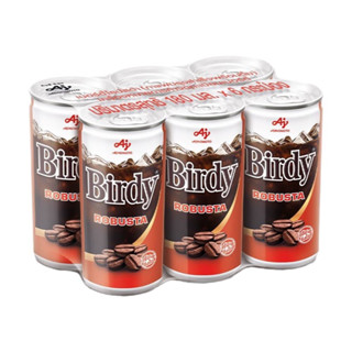 Birdy Robusta 180 ml. x 6 Cans Birdy เบอร์ดี้ โรบัสต้า กาแฟปรุงสำเร็จพร้อมดื่ม โรบัสต้า 180 มล. แพค 6 กระป๋อง