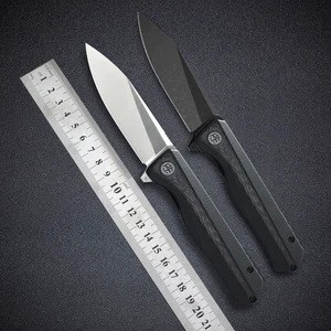 มีดพับ มีดพก Folding pocket knife Petrified Fish PF818 ใบ 3.5" เหล็ก D2 Liner lock, ball bearing ด้าม G10 มีดแคมป์ EDC