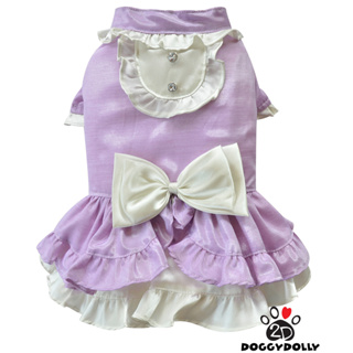 Pet clothes -Doggydolly  เสื้อผ้าแฟชั่น น้องหมาน้องแมว ชุดกระโปรง Dress แขนกุด  D664  ขนาด1-9โล