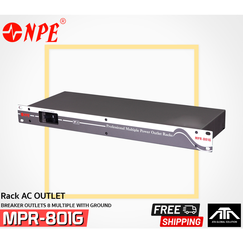 ปลั๊กพ่วงติดแร็ค NPE MPR-801G 801G ปลั๊กพ่วง ติดแร็ค 19นิ้ว ยี่ห้อ NPE MPR-810G 810G AC OUTLET