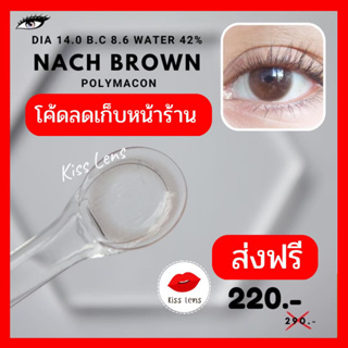 Glitzlens Nach brown DIA 14.0 คอนแทคเลนส์ ขนาดเล็กพอดีตา สีน้ำตาลใส