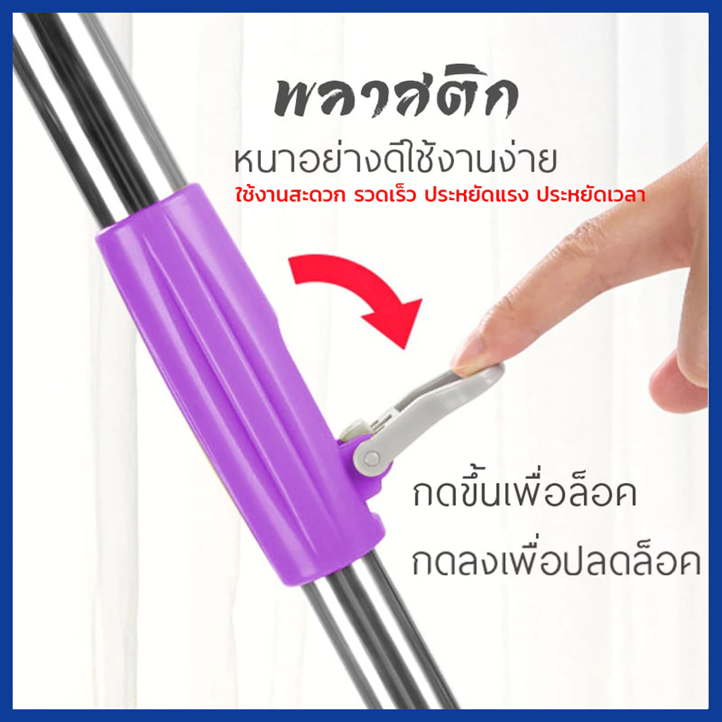 LIVITS ไม้ถูพื้น ไม้ม็อบ ด้ามสแตนเลส พร้อมผ้าไมโครไฟเบอร์ 1 ผืน Spin Mop ใช้ได้กับถังน้ำและถังปั่น thumbnail 5