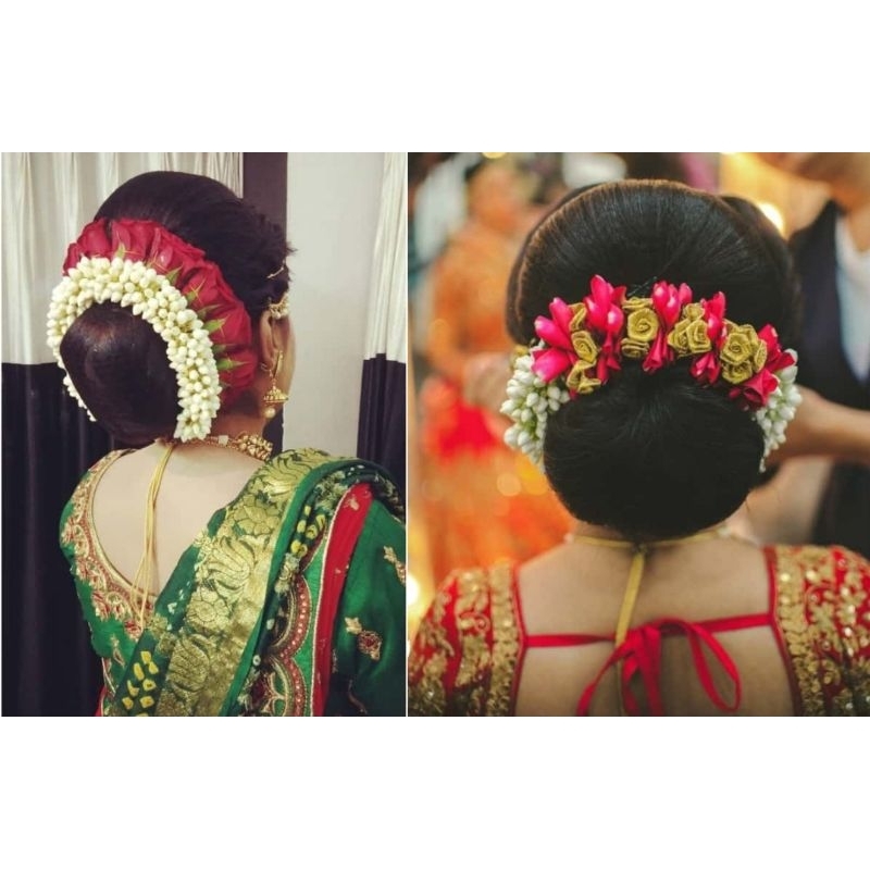 ดอกไม้ประดิษฐ์เครื่องประดับ Gajra สำหรับผมสำหรับเด็กผู้หญิงและผู้หญิง hair flowers accessories hair flower fragrance
