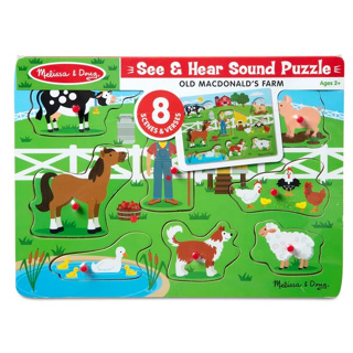 [มีเสียง8ชิ้น] รุ่น 738 พัซเซิลมีเสียง รุ่นฟาร์มแมคโดนัลด์ Melissa &amp; Doug Sound Puzzle  McDonalds Farm  อย่างดี ทนทาน ม่มียี่ห้ออื่น รีวิวดีใน Amazon USA