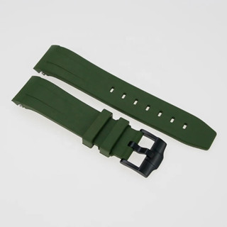 Dark Green Curved end Rubber strap for Skx and Srpd5 sports 22mm. From Jack Hypoxia