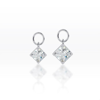 PiercingRoomByJay Square CZ Charm Earring Charm เงินแท้