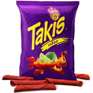 Takis fuego 113.4g. ฟิวโก้ ฮอท สไปซี่ แผ่นแป้งข้าวโพดอบกรอบรสเผ็ด นำเข้าจากเม็กซิโก 🇲🇽 ขนมนำเข้า