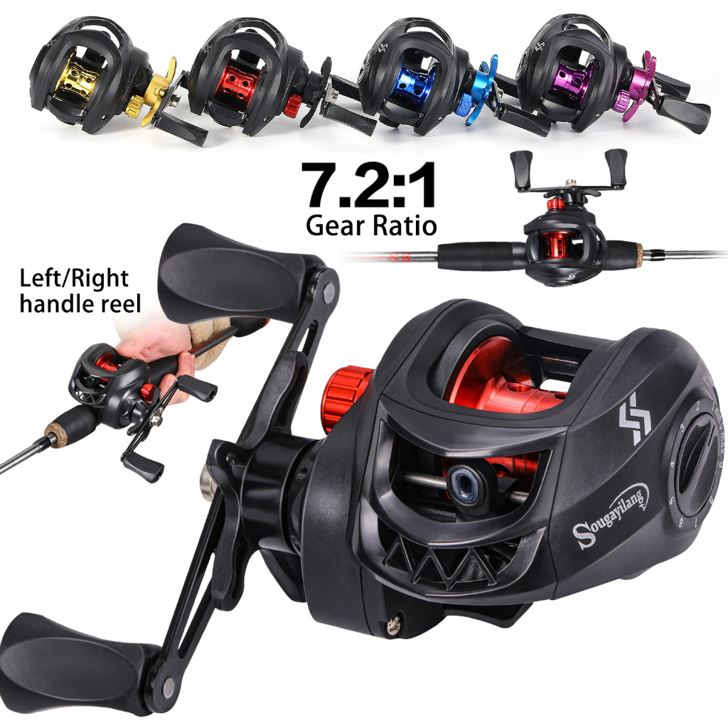 Sougayilang มัลติคัลเลอร์ รอกตกปลา ราคาถูก คุณภาพสูง 7.2:1 Gear Ratio Fishing Reel Max Drag 10kg