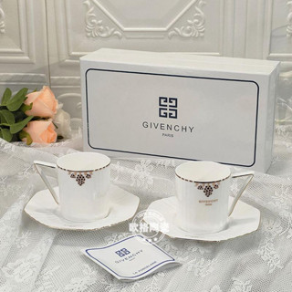 Givenchys Exquisite, Simple, and High Beauty Grape Bone Porcelain Coffee Cup, Home Office Coffee Shop Gift