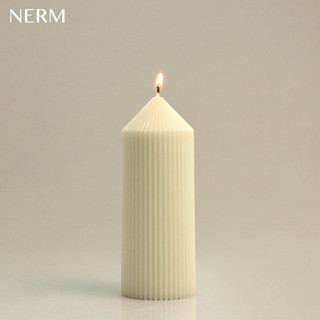 Nerm Candle 02 เทียนไขถั่วเหลืองแบบไม่มีกลิ่น เทียนแท่งแต่งห้อง แต่งห้องนอน เทียนแท่ง แต่งบ้าน