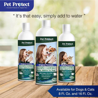 Pet Protect Water Additive Original น้ำยาดับกลิ่นปาก สูตร Original ใช้ผสมน้ำดื่ม ลดคราบหินปูน ลดกลิ่นปาก สำหรับสุนัข,แมว