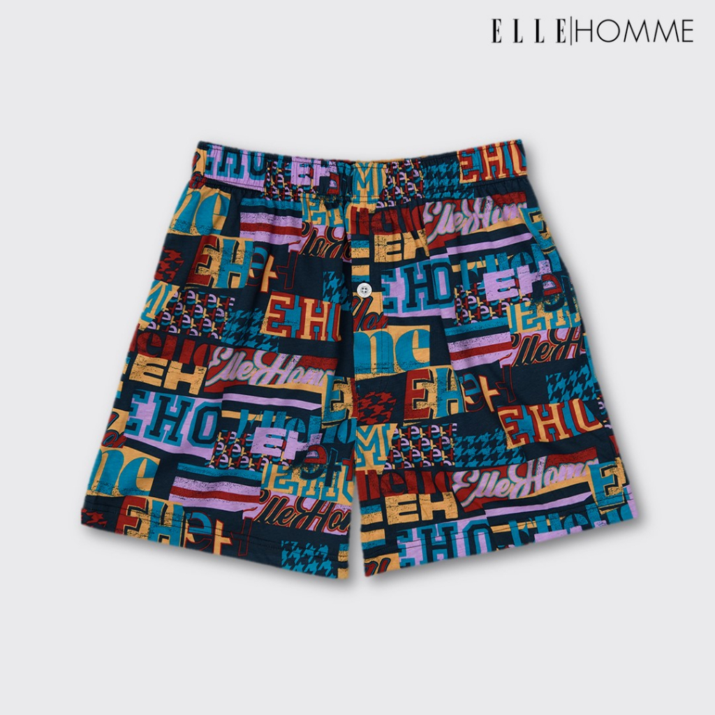 ELLE HOMME | Boxer กางเกงขาสั้นแบบลำลองใส่อยู่บ้าน สวมใส่สบาย แห้งเร็ว ไม่อึดอัด สีแดง | KHX9905