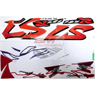 สติ๊กเกอร์ LS 125 NEW (ตัวใหม่) ปี2000 สีแดง แยกชิ้น เฟรมรถ กาบรถ