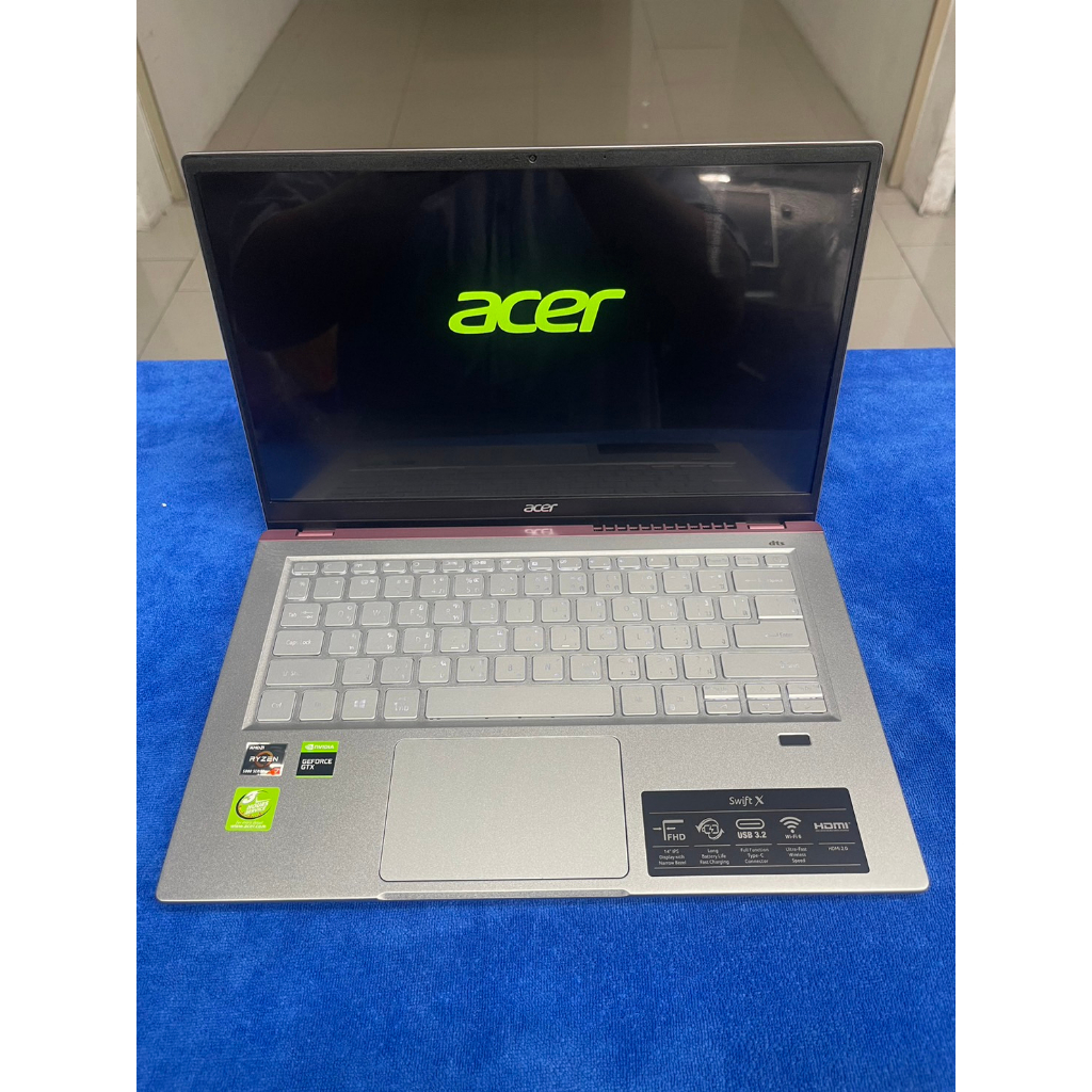 Acer Swift X SFX14-41G-R2NM AMD Ryzen 7 5700U 1.80 GHz Ram 16 GB M.2 512 GB NVIDIA GeForce GTX1650 ป